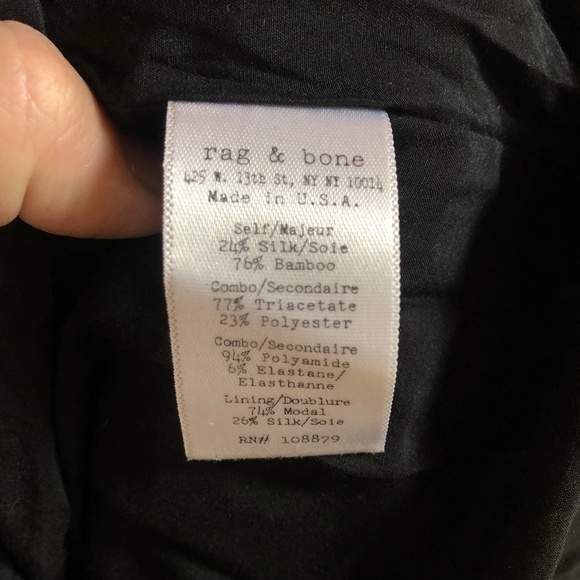 Rag & Bone Black Silk Bamboo Sleeveless Collared Dress - Picture 4 of 6